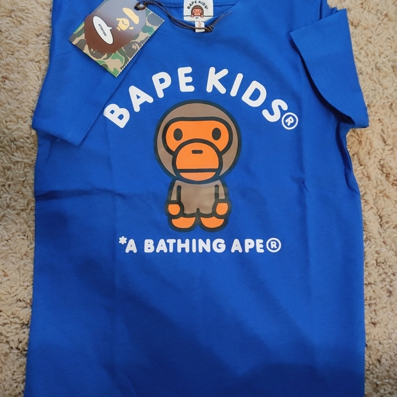 Bape Kids Royal Blue Tee with Iconic Graphic - Picture 1 of 3
